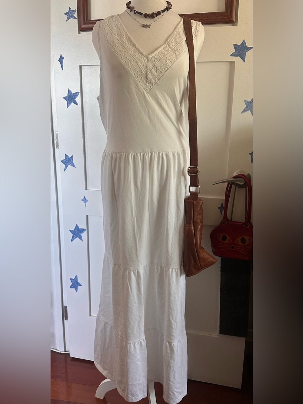 Croft & Barrow White Tiered Cotton Dress